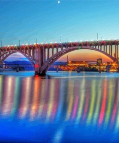 Knoxville Bridge Reflection paint by number