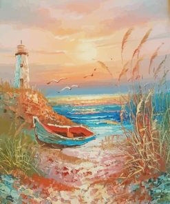 Lighthouse And Sea Art paint by number