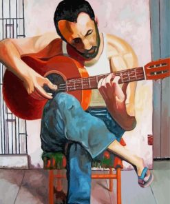 Man Playing Guitar Art paint by number