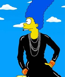 Marge Simpson Smoking Cigarette paint by number