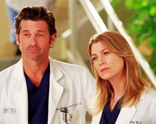 Meredith Grey And Derek Shepherd paint by number