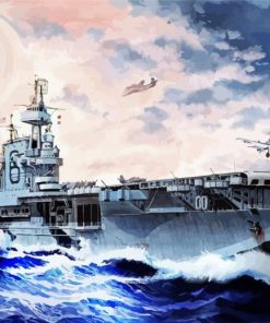 Military Ships Uss Enterprise In Sea paint by number