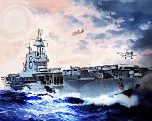 Military Ships Uss Enterprise In Sea paint by number