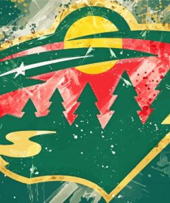 Minnesota Wild Splatter Art paint by number