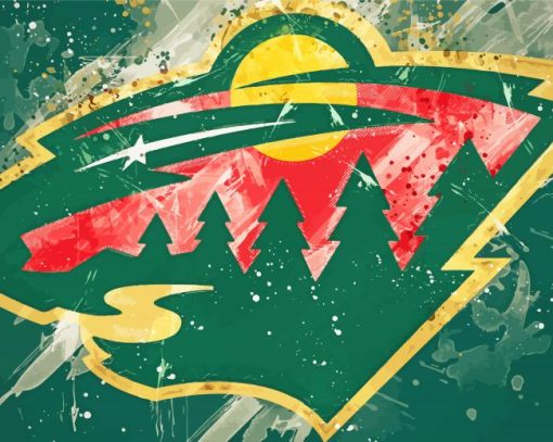 Minnesota Wild Splatter Art paint by number