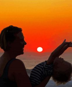 Mother And Son On Beach paint by number