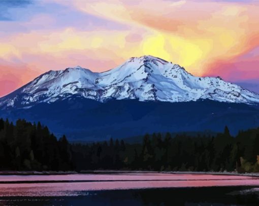 Mt Shasta Landscape paint by number