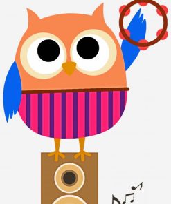 Music And Owl paint by number