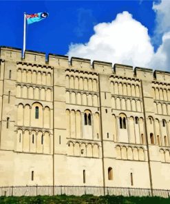 Norfolk Uk Norwich Castle paint by number