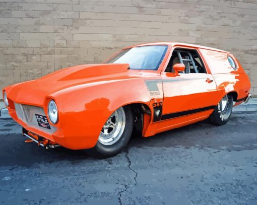 Orange Pinto Car paint by number