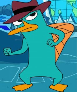 Perry The Platypus Animated Character paint by number