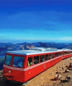 Pikes Peak Railway Colorado Mountain paint by number