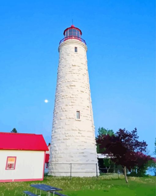 Point Clark Lighthouse paint by number