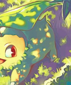 Pokemon Species Chikorita paint by number