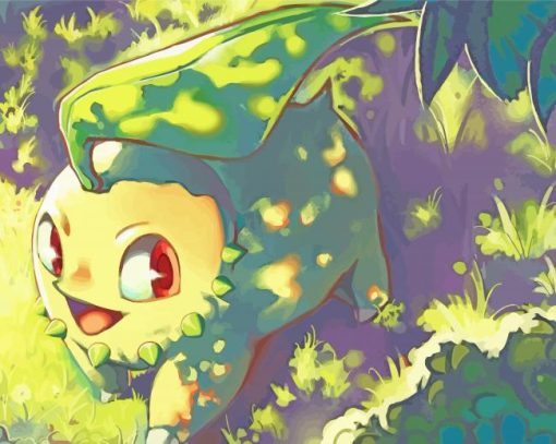 Pokemon Species Chikorita paint by number