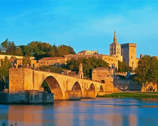 Pont Avignon paint by number