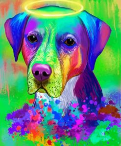 Psychedelic Dog Angel paint by number