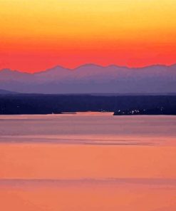 Puget Sound Sunset paint by number