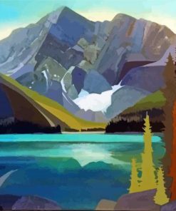 Rawson Lake Alberta Landscape Art paint by number