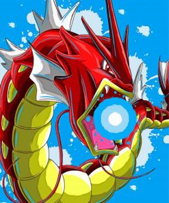 Red Gyarados Pokemon paint by number