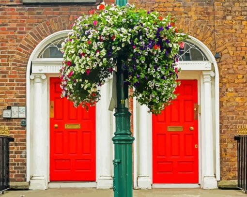 Red Irish Doors paint by number