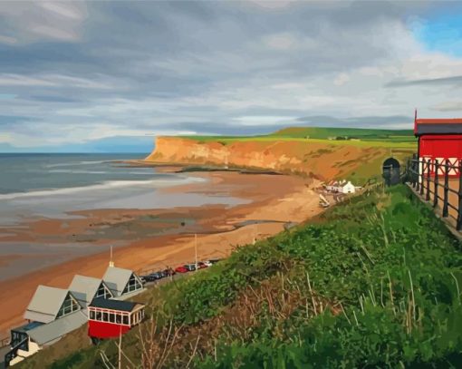 Saltburn By The Sea Beach paint by number