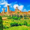 San Gimignano Landscape paint by number