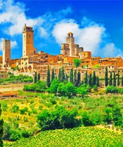 San Gimignano Landscape paint by number