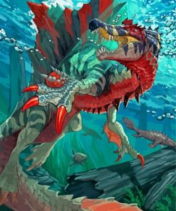 Spinosaurus Underwater Paint by number