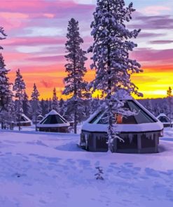 Sunset In Lapland paint by number