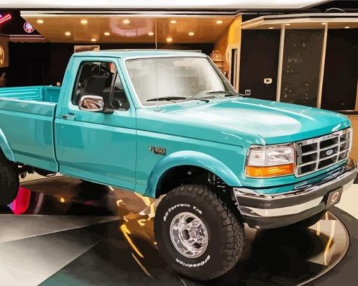 Teal Truck paint by number