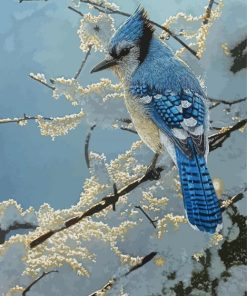 The Blue Jay In Winter paint by number