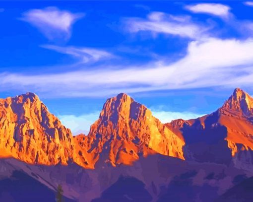 Three Sisters Mountains paint by number