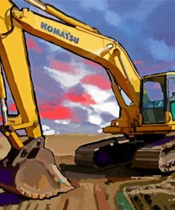 Track Excavator Construction Equipment paint by number