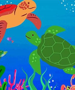 Turtle Scenery paint by number