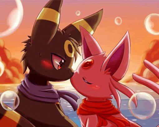 Umbreon And Espeon paint by number