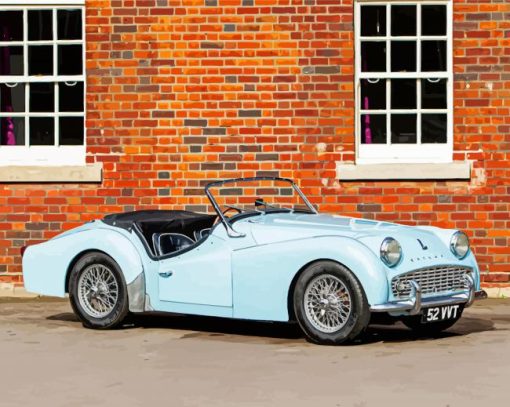 Vintage Triumph Tr3 Car paint by number