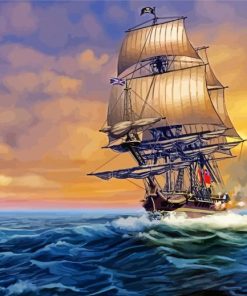 Whydah Gally Ship In The Ocean paint by number