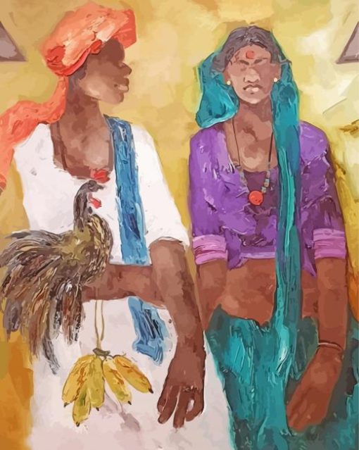 Abstarct Indian Man And Woman paint by number