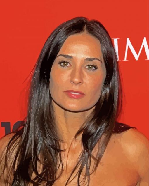 Actress Demi Moore paint by number