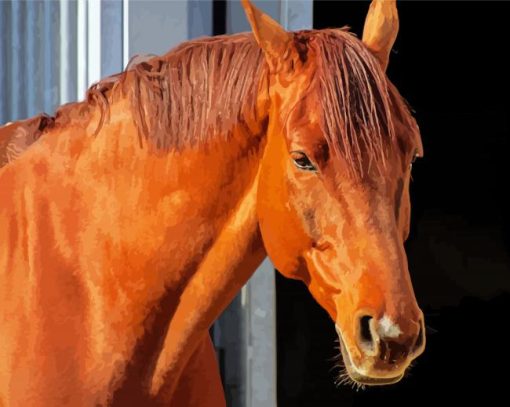 Aesthetic Brown Horse Head paint by number