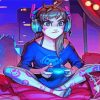 Aesthetic Gamer Girl Illustration paint by number