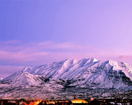 Aesthetic Mount Timpanogos paint by number