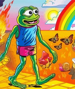 Aesthetic Pepe Frog paint by number