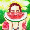 Aesthetic Watermelon Girl paint by number