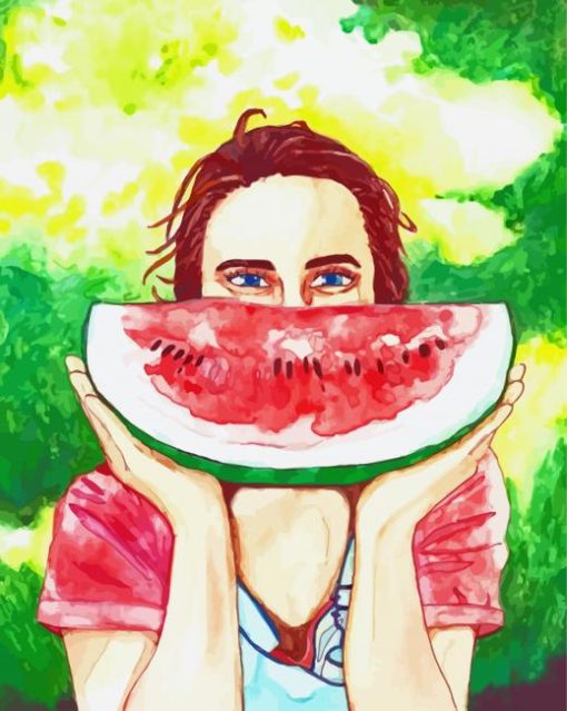 Aesthetic Watermelon Girl paint by number