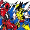 Aesthetic Wolverine Vs Deadpool Art paint by number