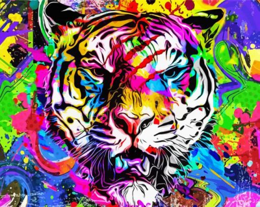 Aesthetic Abstract Tiger paint by number