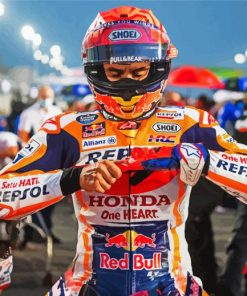 Aesthetic The Spanich Motorcyle Racer Marc Marquez paint by number