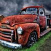 Aesthetic Vintage Rusty Truck paint by number